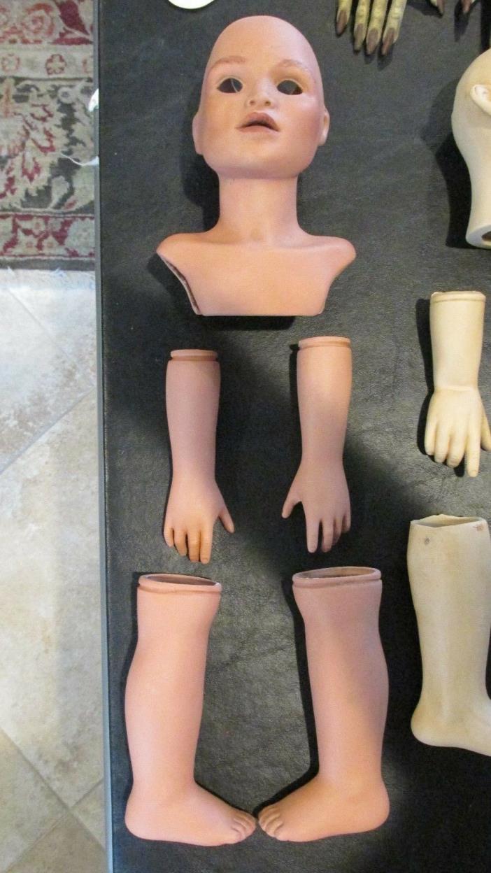Porcelain Frances Lynne 1991 Marau` Reproduction Doll Parts Head Arms & Legs