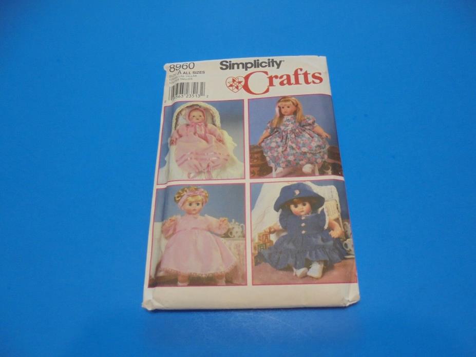 Simplicity Sewing Pattern #8960 Design Your Own Doll Clothes 12-22