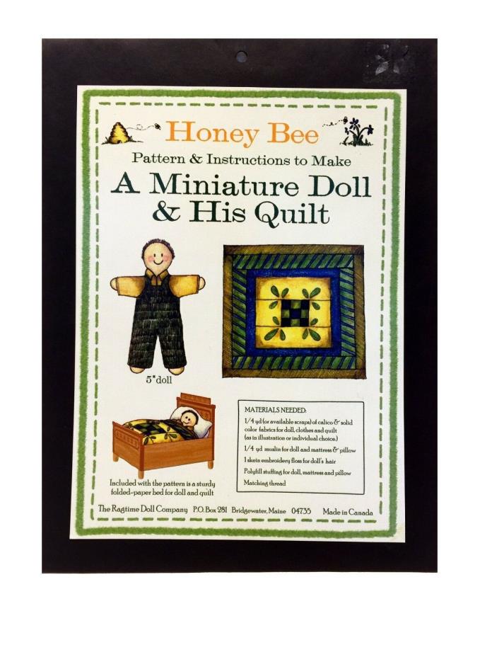 Miniature Boy Doll Pattern & Honey Bee Doll Quilt Pattern – Ragtime Doll Company