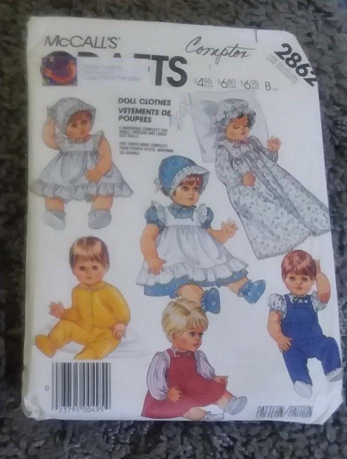 MCCALL'S PATTERN #2862 DOLL CLOTHING SEWING PATTERN FOR ALL SIZE DOLLS 13