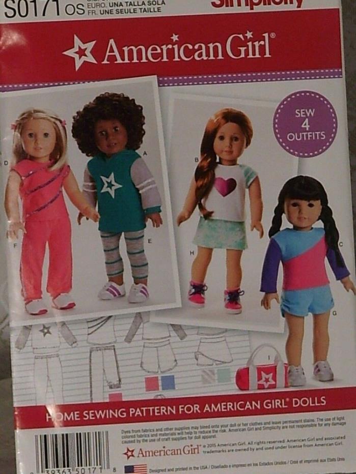 New Simplicity 0171 Doll Clothes Pattern to fit 18
