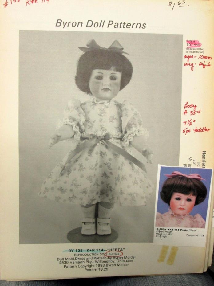 BYRON Doll Patterns #138 K*R 114 