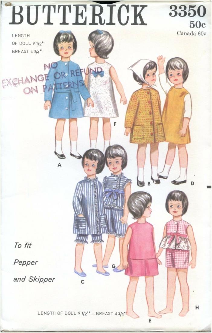 Butterick 3350 UNCUT Sewing Pattern 9.5