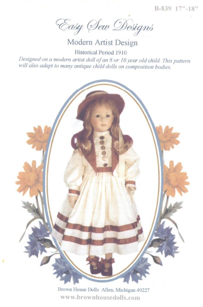 Modern Design Historical Period 1910 Doll Pattern BHD 839