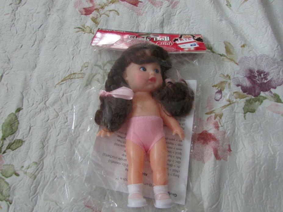 Fibre Craft CINDY DOLL 6 3/4 Medium Brown Hair Brand New in Sealed Package