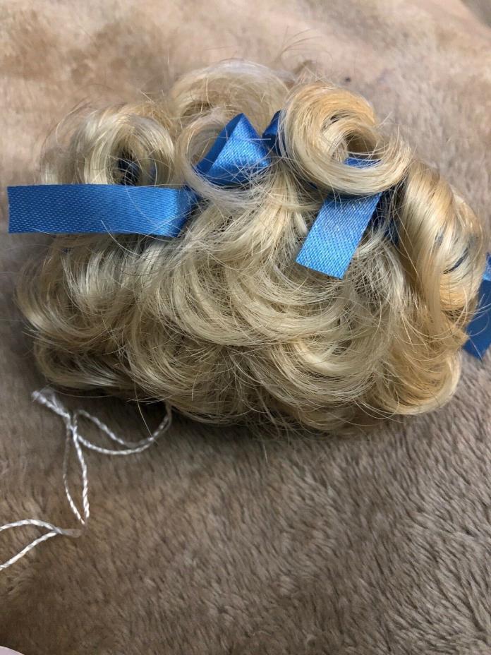 NEW DOLL WIG Style VICKIE Size 8-9 Color Pale Blonde Curls & High Pigtails