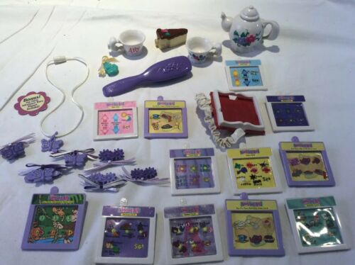 VTG 1999 AMAZING ALLY Interactive Doll Accessories LOT Clips Books TEA PARTY Set