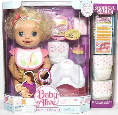 2007-2008 NEW Learn Learns to POTTY Baby Alive Doll SPECIAL VALUE Set RARE