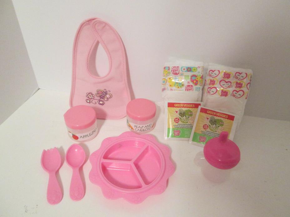 Baby Alive Melissa and Doug Doll Food Dish Set Replacement Diapers Bottle