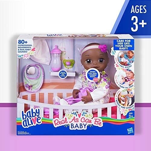 Realistic Doll African American Baby Alive Lifelike Expression Sound Accessories