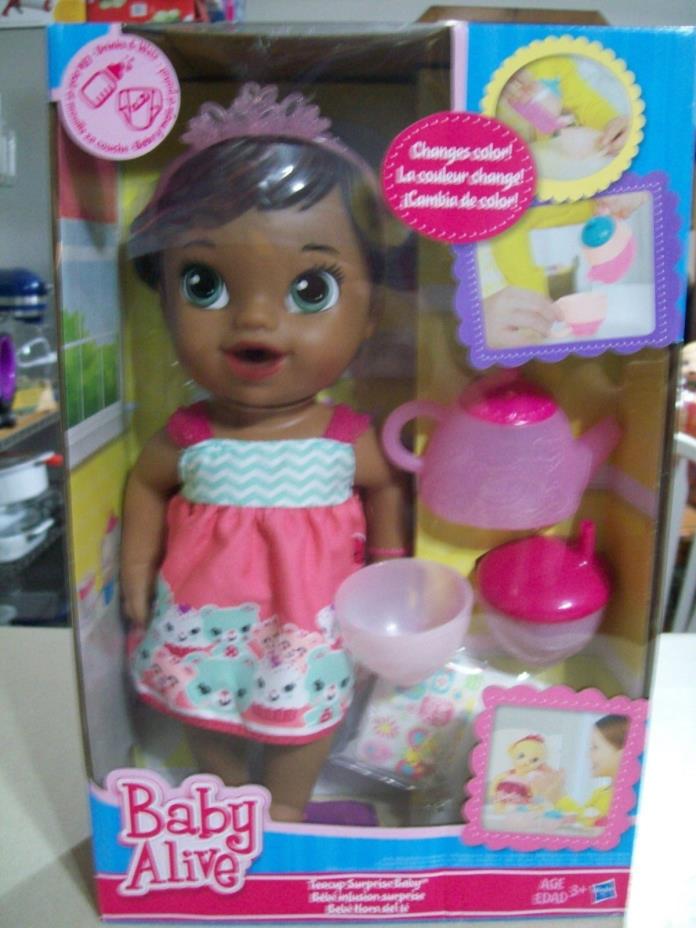 HASBRO BABY ALIVE TEACUP SURPRISE BABY AFRICAN AMERICAN DRINKS AND WETS