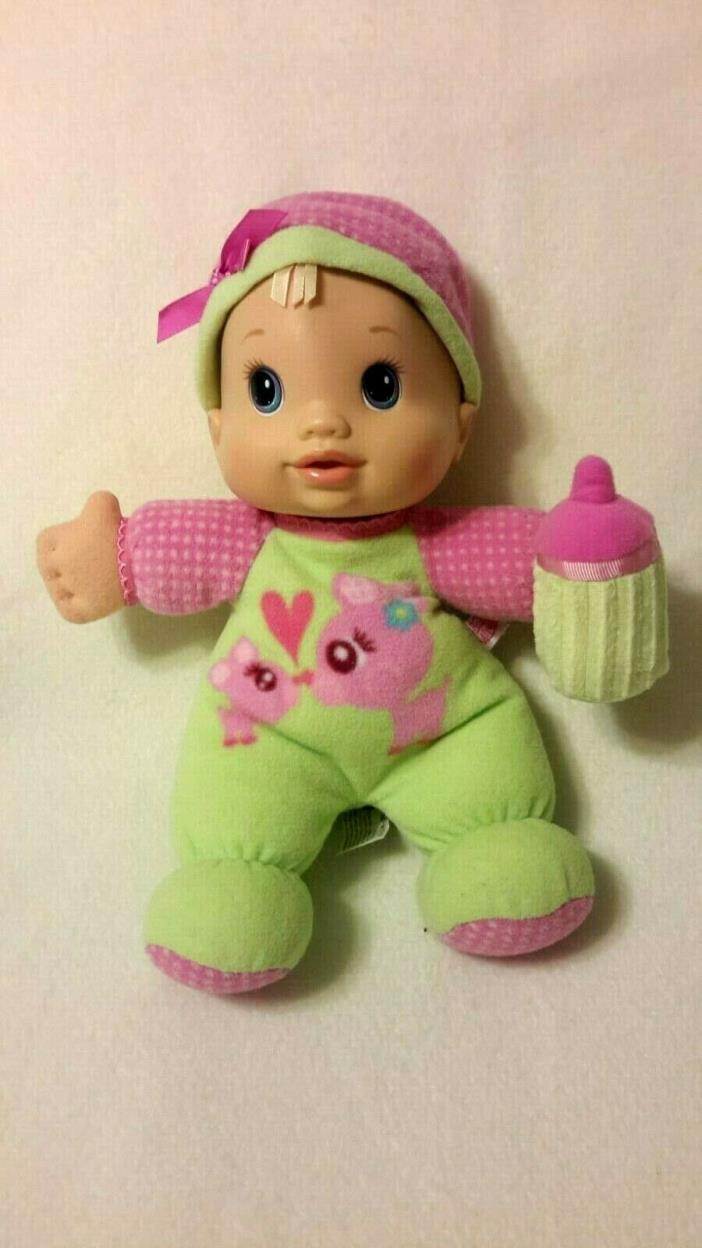 2009 HASBRO BABY ALIVE Soft Interactive Sips & Cuddles Plush Baby Doll Toy