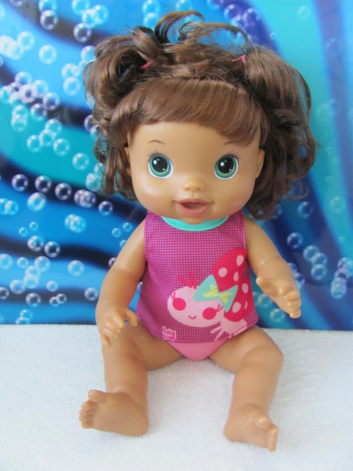 Baby Alive ~ 2011 Hasbro ~ Brown hair with teal (green/blue) eyes doll
