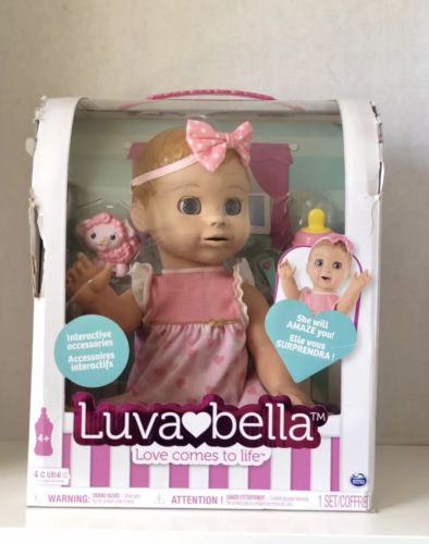 Luvabella Girl Baby Doll Interactive Spin Masters Blonde Hair 2017 Christmas Toy