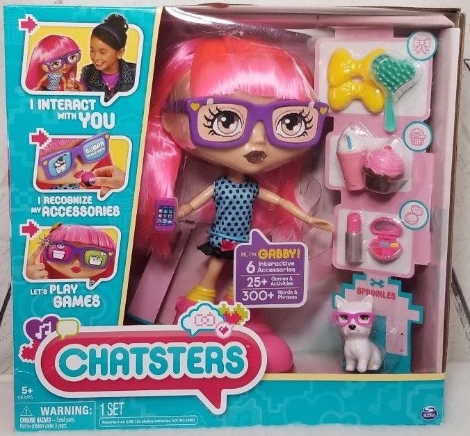 Chatsters - Gabby Interactive Doll Spin Masters Pink Hair New Talking Fashion