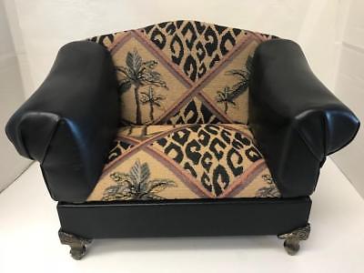 Tropical-Themed-Doll Mini Sofa with Storage compartment Palm Trees Motiff