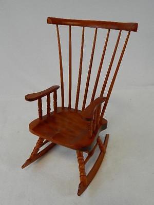 Wood Rocking Chair Doll Or Teddy Bear Display Furniture 14-3/4” Tall