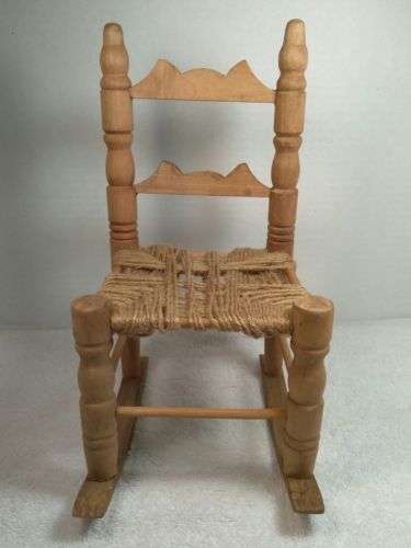 Handcrafted Doll House Wooden Rocking Chair