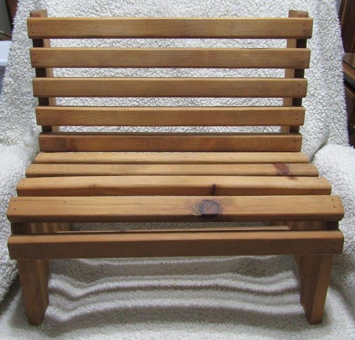 Wood Wooden Slated Pine Bench for Doll Bear Pot Plant