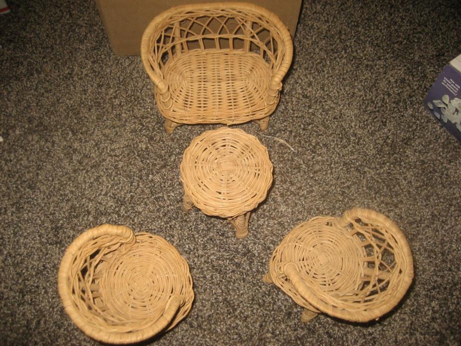 WICKER DOLL FURNITURE 4 PIECES