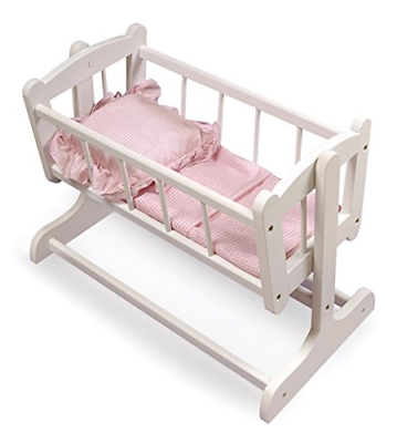 Badger Basket Heirloom Style Doll Cradle with Blanket & Pillow fits American