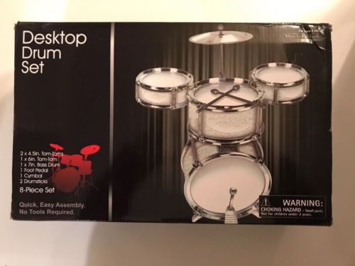 8 pc Silver BASS Drum Set Mini for 18