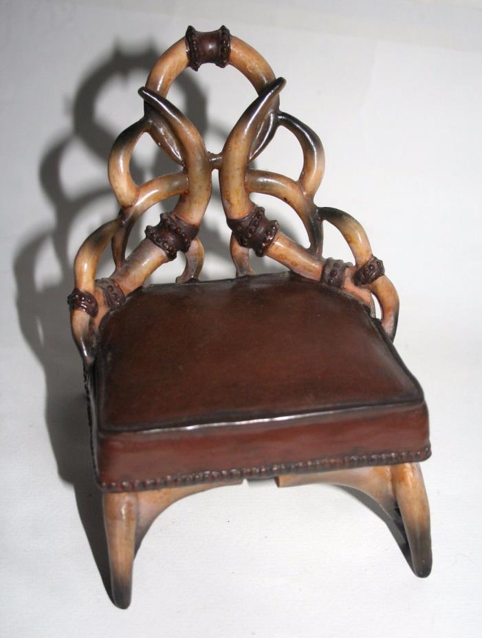Doll Chair Made To Look Like It's Made of Horns, 6 1/2