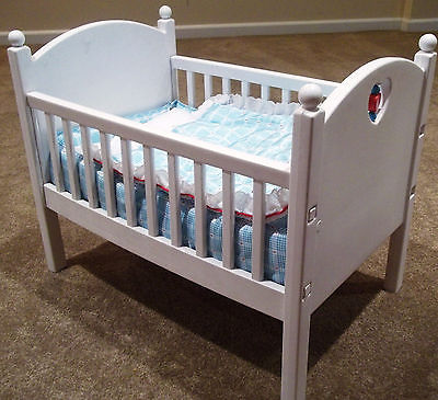 Baby Doll Crib with Quilt, Mattress and Bumper-American Girl Biddy Baby-RETIRED!