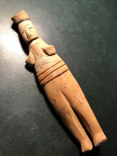 Primitive Wooden doll. Native American? Inuit? Alaska? Oriental?
