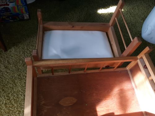 2 wood baby doll cradle hand made beds child's toy