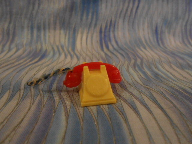 Vintage RENWAL Plastic Yellow and Red Dollhouse Telephone