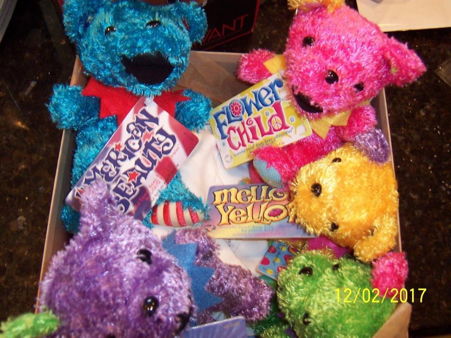 New Grateful Dead Bear SE of 5 Purple Craze American Beauty Set 300 of 500 COA
