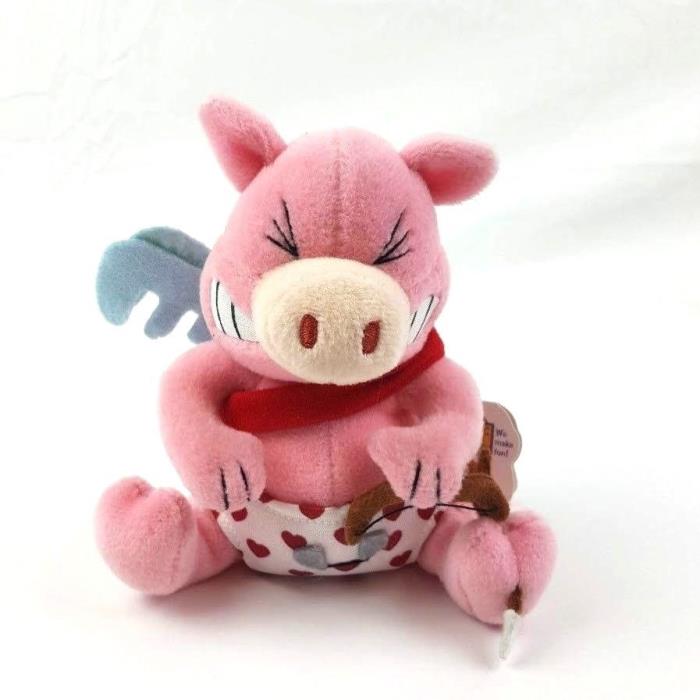 Meanies Valentines Stupid Cupig Plush Stuffed Pig 1999 by The Idea Factory #3342