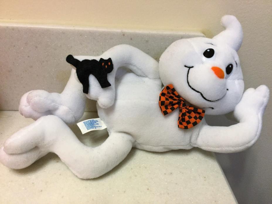 GHOST WITH BLACK CAT HALLOWEEN Kids of America Beanbag bow tie fun fall stuff