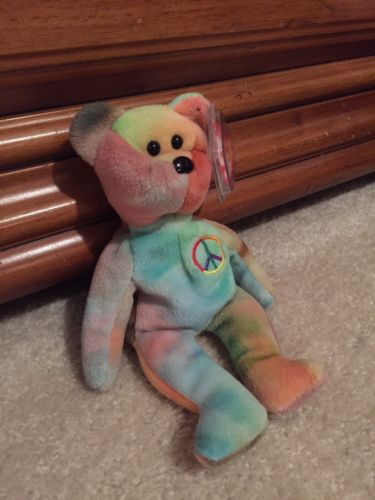 Ty Beanie Baby Rare Peace Bear Retired PVC Pellets 1996 Will Negotiate Satisfied