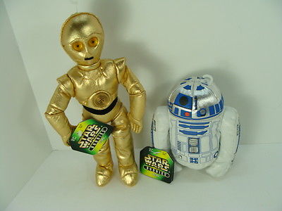 Star Wars C-3PO & R2-D2 Beanbag Buddies w/ Tags  MINT