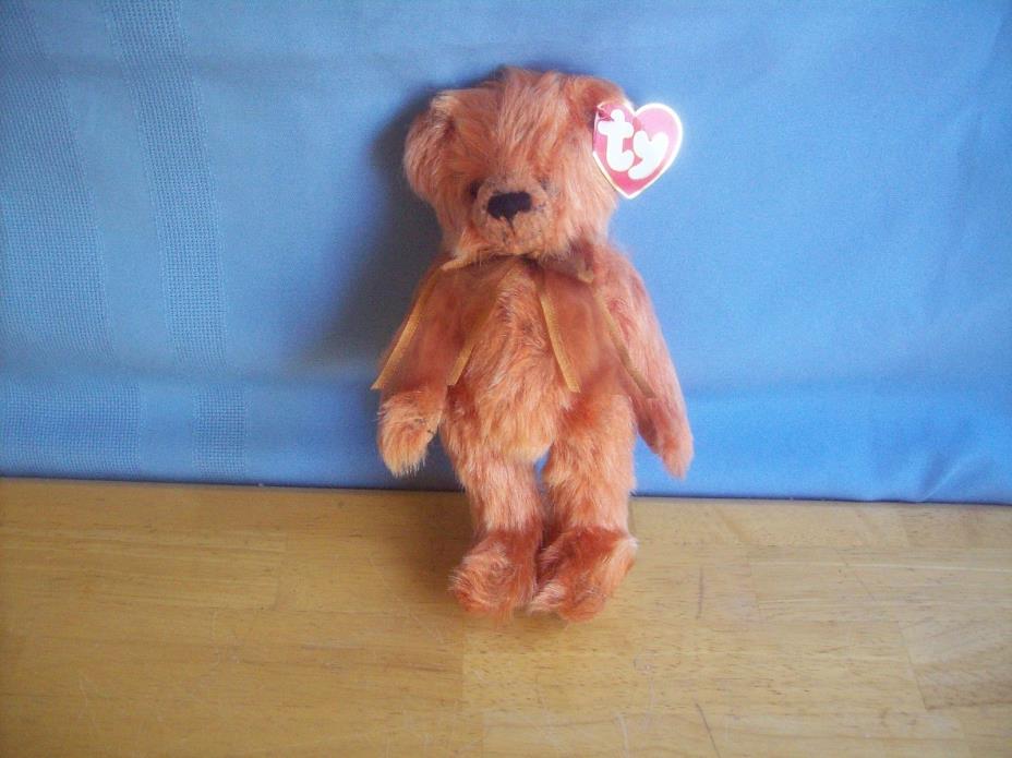 Ty Beanie Baby Attic Treasures Collection Clay Burnt Orange Bear Jointed