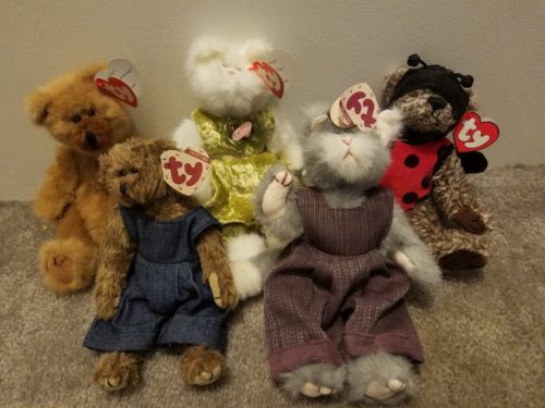 Ty Beanie Babies Retired Attic Treasures Cats Bears Bugsy Katrina Cody Whiskers