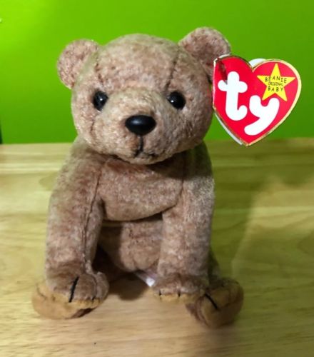 Pecan, Bear, 1999 TY Beanie Baby, authentic, rare, retired, errors, mint cond.