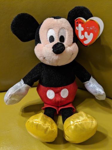 Mickey Mouse Beanie Babies Disney Sparkle Mickey with mint tags