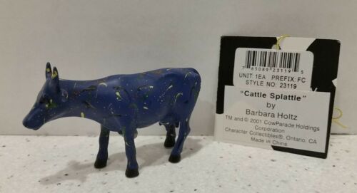 COW PARADE mini figurine CATTLE SPLATTLE cow with tag. Style #23119.
