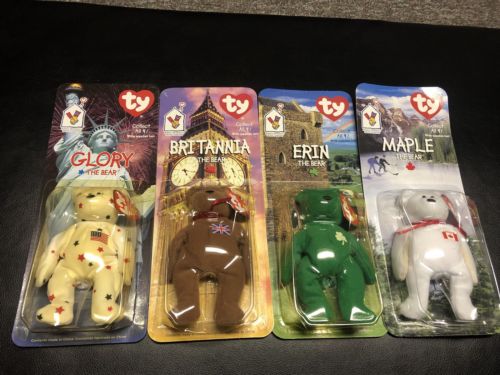 Mcdonalds Ty Beanie Baby Rare Error Lot.  Erin Glory Britannia Maple