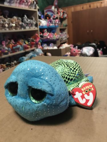 Ty CARA -Turquoise/Lime Loggerhead Sea Turtle! *SeaWorld Exclusive* RARE &VHTF!!