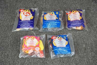 Set Of 5 Mcdonalds Ty Beanie Babies In Packages
