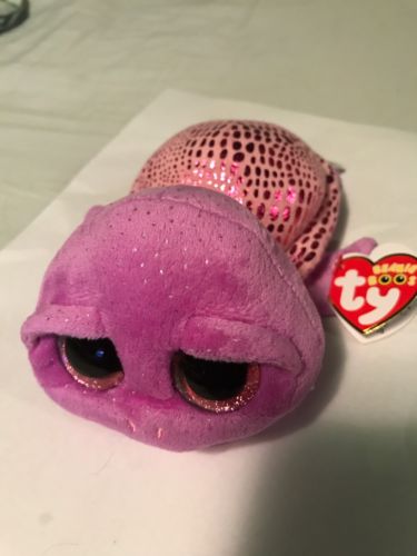 Ty SLOWPOKE -Purple/ Shiny Pink Turtle Beanie Boo! *Retired* HTF!