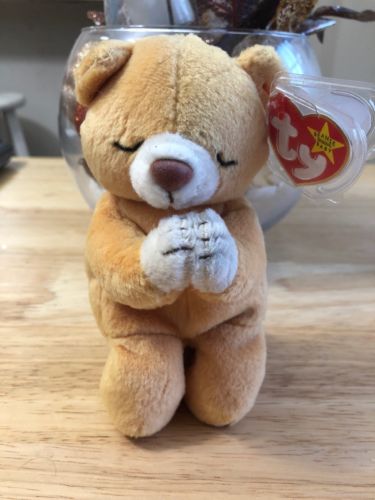 RARE RETIRED ERRORS TY Beanie baby Hope- Praying bear