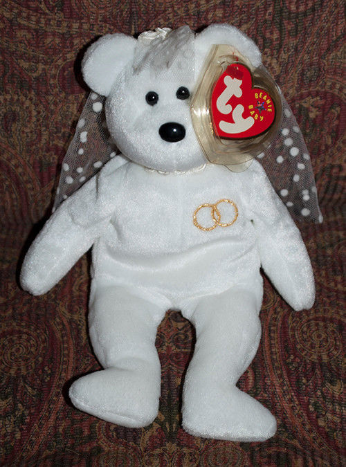 TY Beanie Baby 2001 Mrs. The Bride Anniversary Teddy Bear plush - tag with poem!