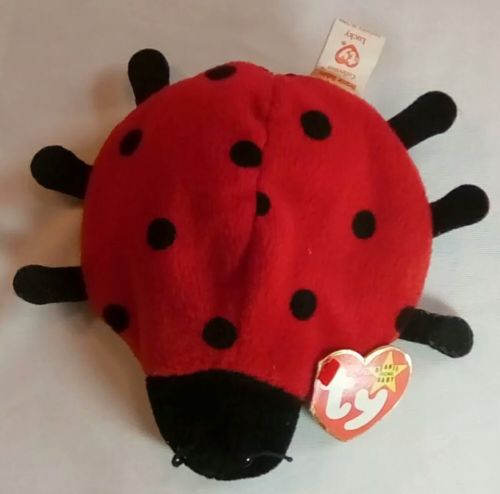 RARE Retired LUCKY LADYBUG 4040 Ty Beanie Baby Tag ERRORS 1993 -1995 13 ? Spots