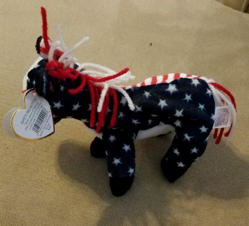 Ty Beanie Baby Lefty 2000 Stars And Stripes Election Plush