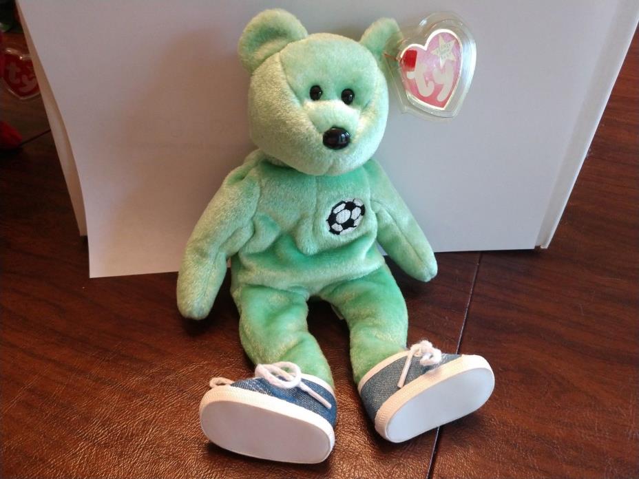 MWMT Ty Beanie Baby KICKS The Bear NEW RETIRED 1998 Plush Toy - RARE GASPORT Tag